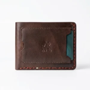 Four magnetic leather wallet (Brown)